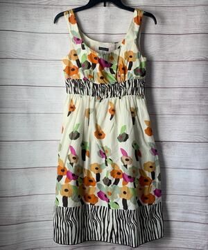 Y Apparel U.S.A. Sleeveless Sundress with Floral and Zebra Pattern Size Small
